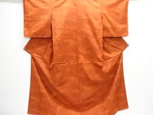 未使用品　雨縞織出し手織り紬着物